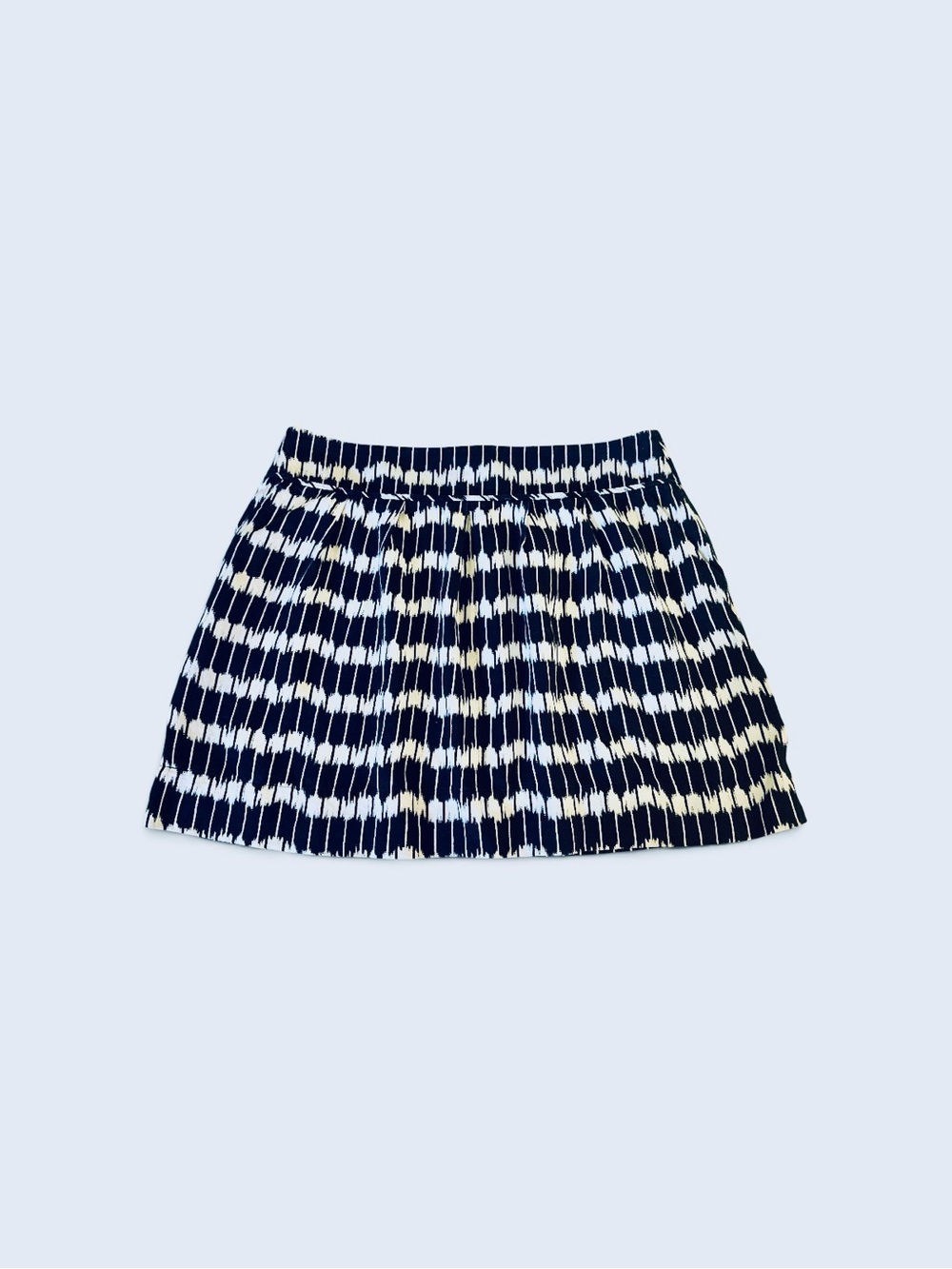 LOFT/SZ 14~Navy and White Pleated A-Line Mini Skirt